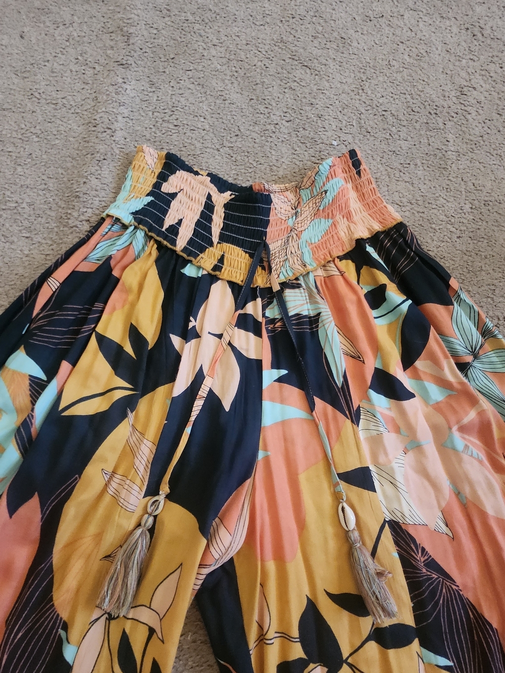 Multicolored Flower Polazzo Pants